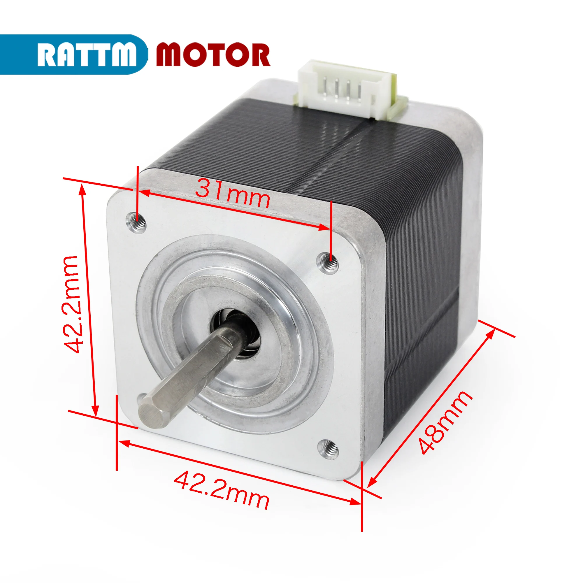 1 pc of Nema17 Stepper Motor 48mm + 1M Cable 2 Phase 1.3A 5.5kg.cm For CNC 3D Printer Accessories