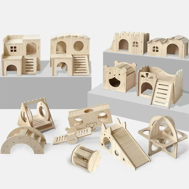 Toy Small Hamster Bottomless Design Decor To Easy Habitat Chew Assemble Pets House For Climbing Hideout Syrian Hamster