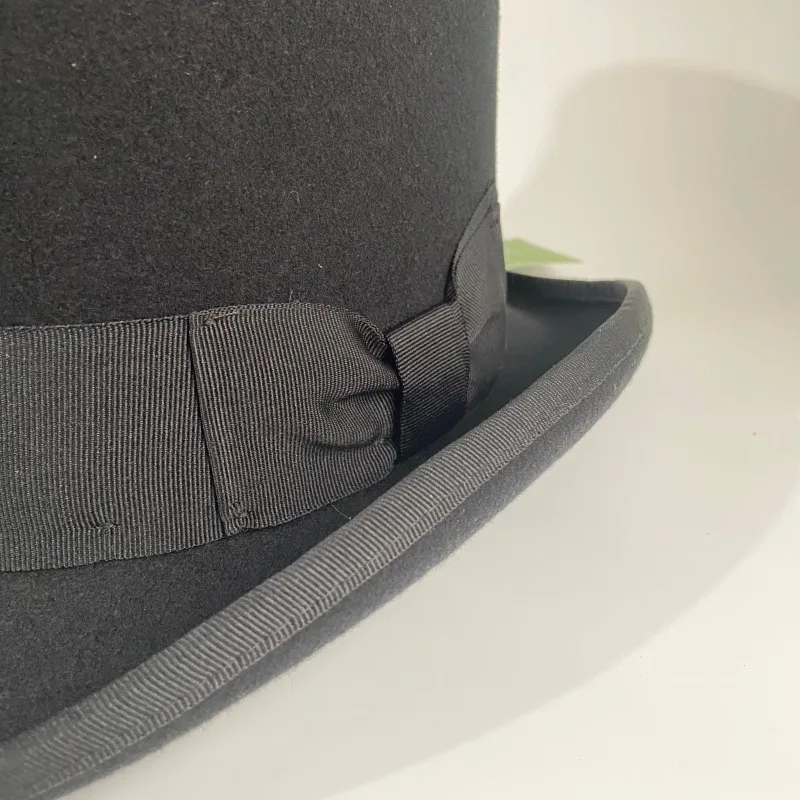 Черный шерстяной фетровый цилиндр, мужской формальный викторианский свадебный платье, шляпа в стиле стимпанк, британский стиль, волшебник, безумный шляпа, реквизит