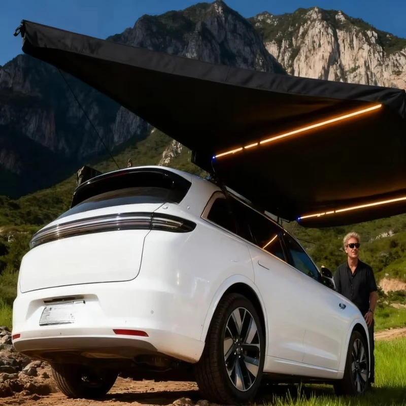 

For RV LED Car Side Awning With Sides Wall 4x4 Free Standing 600D Fabric UV50+ Quick Opening Four-Season For Adventure For RV