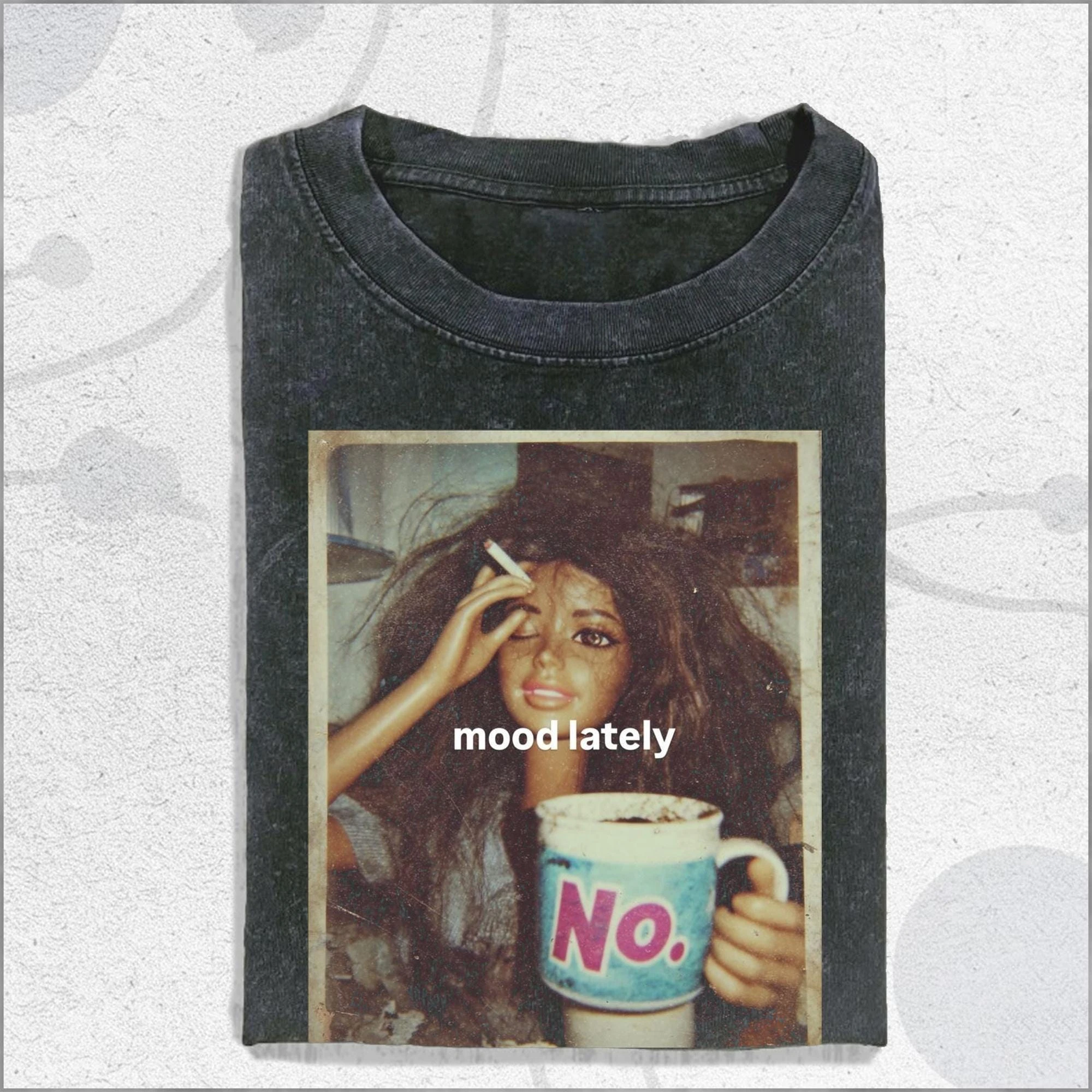 Funny Disgusting Doll Face Meme Washed T-shirt Men Women Oversized Streetwear Short Sleeve Casual Shirts Female Male Clothing
