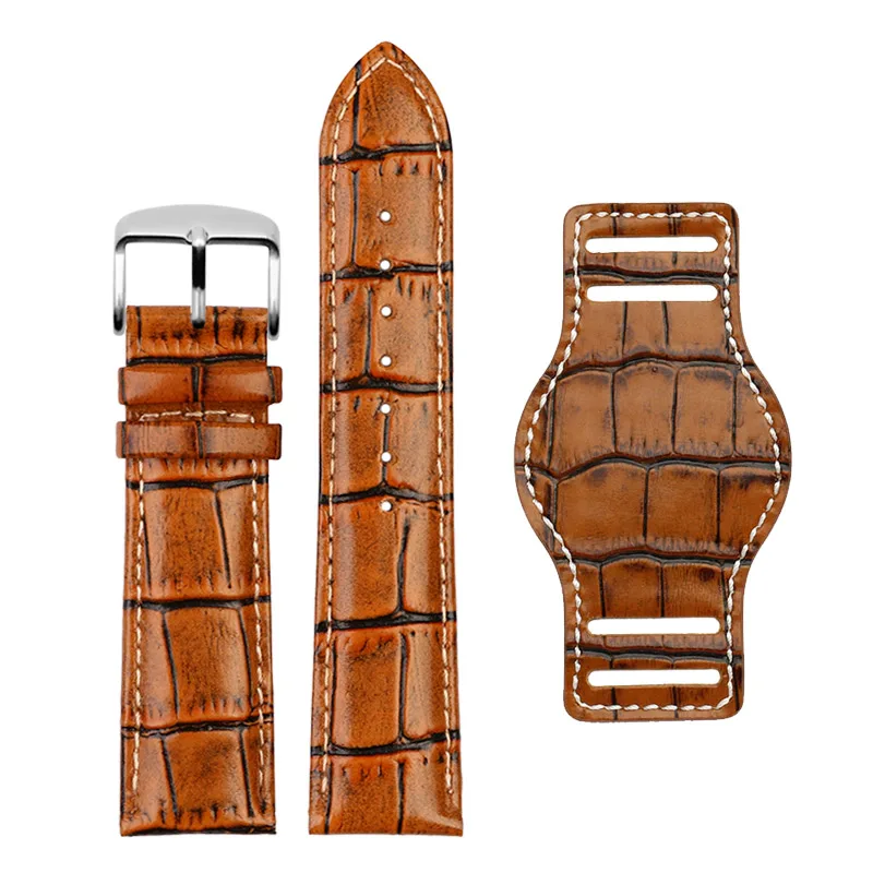 الطبقة الأولى جلد البقر والجلود سوار 18 20 مللي متر 22 مللي متر حزام ساعة مع حصيرة التمساح الملمس حزام الساعات ل رولكس تيودور أوميغا