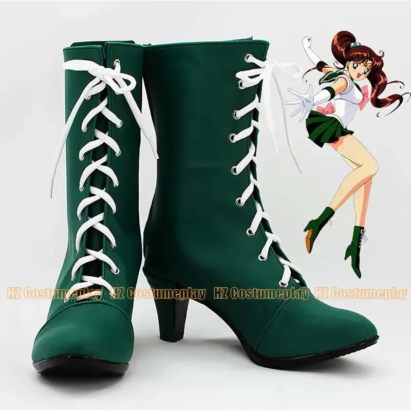 

Moon Kino Makoto Аниме Настроить Косплей Туфли на высоком каблуке Сапоги