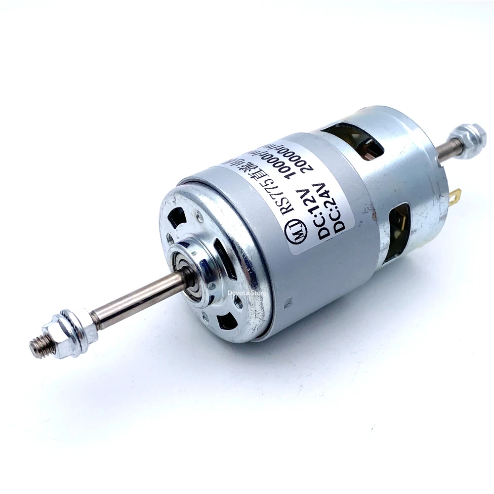 Dual Bearing 775 DC Motor 12V 24V Double Shaft Screw Thread 40MM 3000RPM 20000RPM 10000RPM good motor