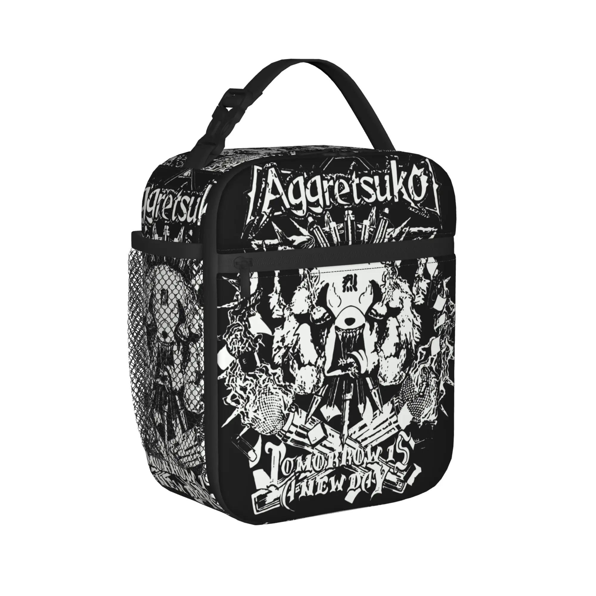 Aggretsuko Tomorrow Is A New Day Yoga Red Panda Insulated Lunch Bag Cooler Bag Meal Container  Large Tote Lunch Box Food Handbag