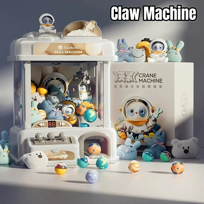 Space Mini Claw Arcade Machine Toys for Girls Coin Operated Play Game DIY Prizes Candy Vending Crane Doll Machines Kids Gifts