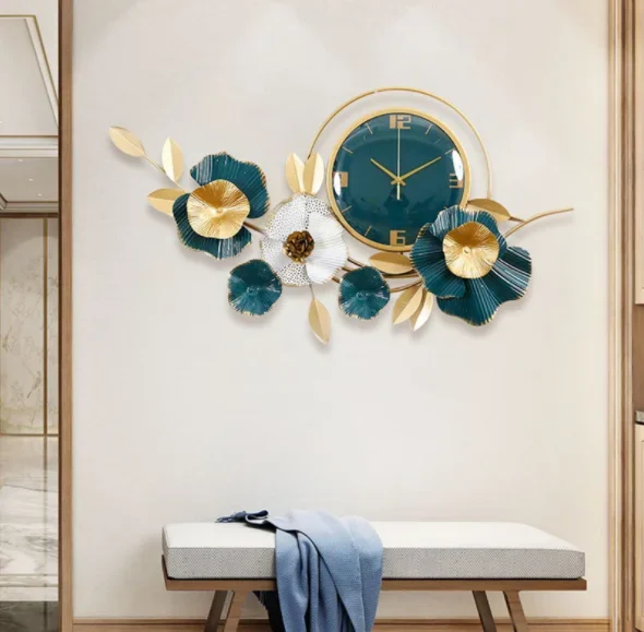 Wall clock adornment ironwork wall hanging sitting room setting wall acts the role of clock pendant