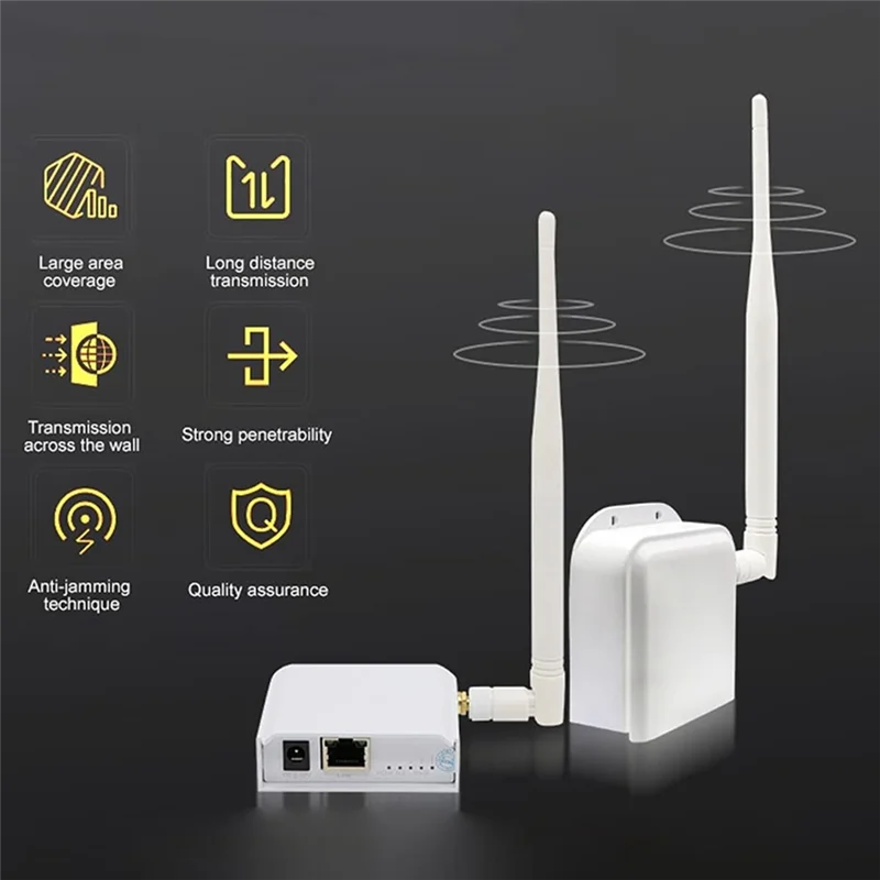 

-A61K Wireless Bridge Point-To-Point Long Range Wireless Access With High-Gain Antenna, 2.4G Wifi Bridge Repeater US Plug