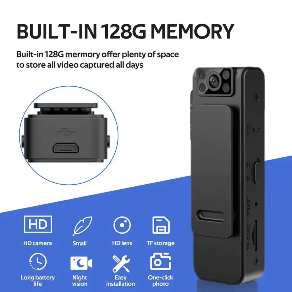 2023 NEW HD 1080P Noise Reduction Camera Portable Back Clip Walk-around Wireless Body Wearable Camera DV For 1080p Recorder