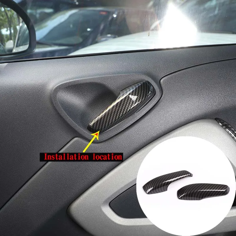 ABS Carbon Faser Auto Innen Türgriff Abdeckung Trim Für Mercedes Smart Fortwo 451 2010-2015 Auto Zubehör