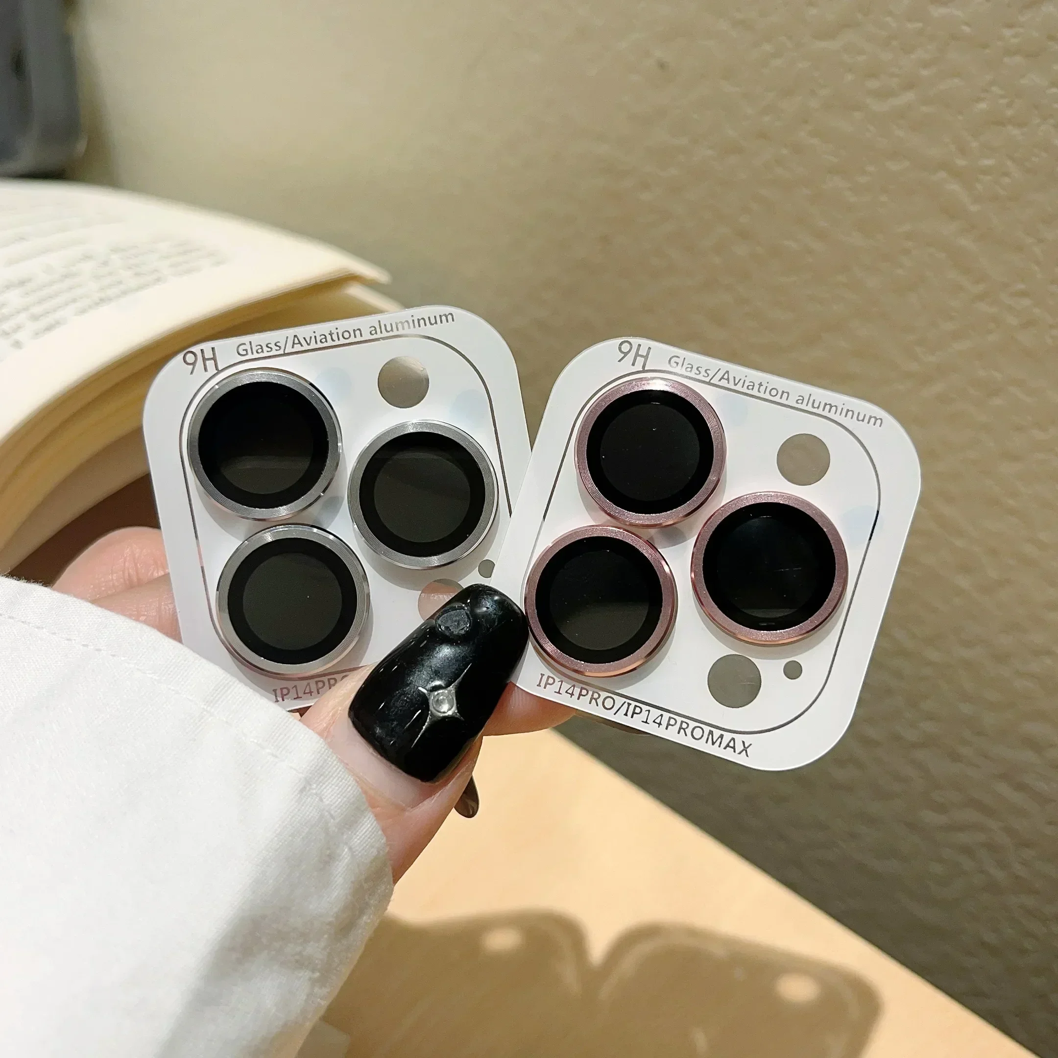 ปกป้องเลนส์กล้องเต็มรูปแบบสำหรับ iPhone 14 PLUS 11 15 PRO MAX 12 MINI กระจกนิรภัยโลหะกระจกนิรภัยเลนส์ฟิล์มป้องกันฝาหลัง