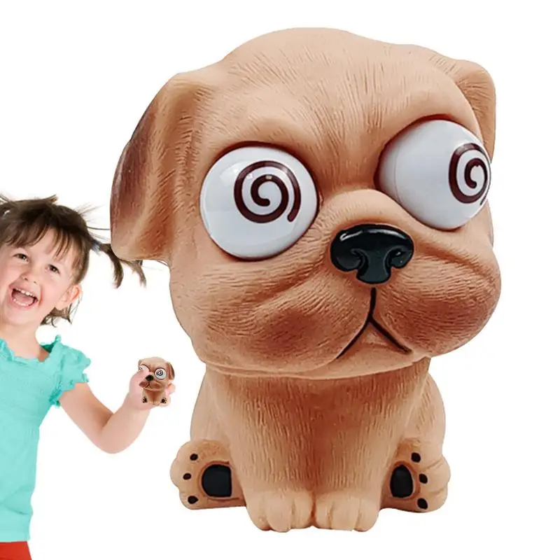 Dog Shape Po-p Eyes Cartoon Hand Squeeze Toy Antistress Stress Relief Decom-pression Fid-get Sensory Toy Gift For Kids Adults