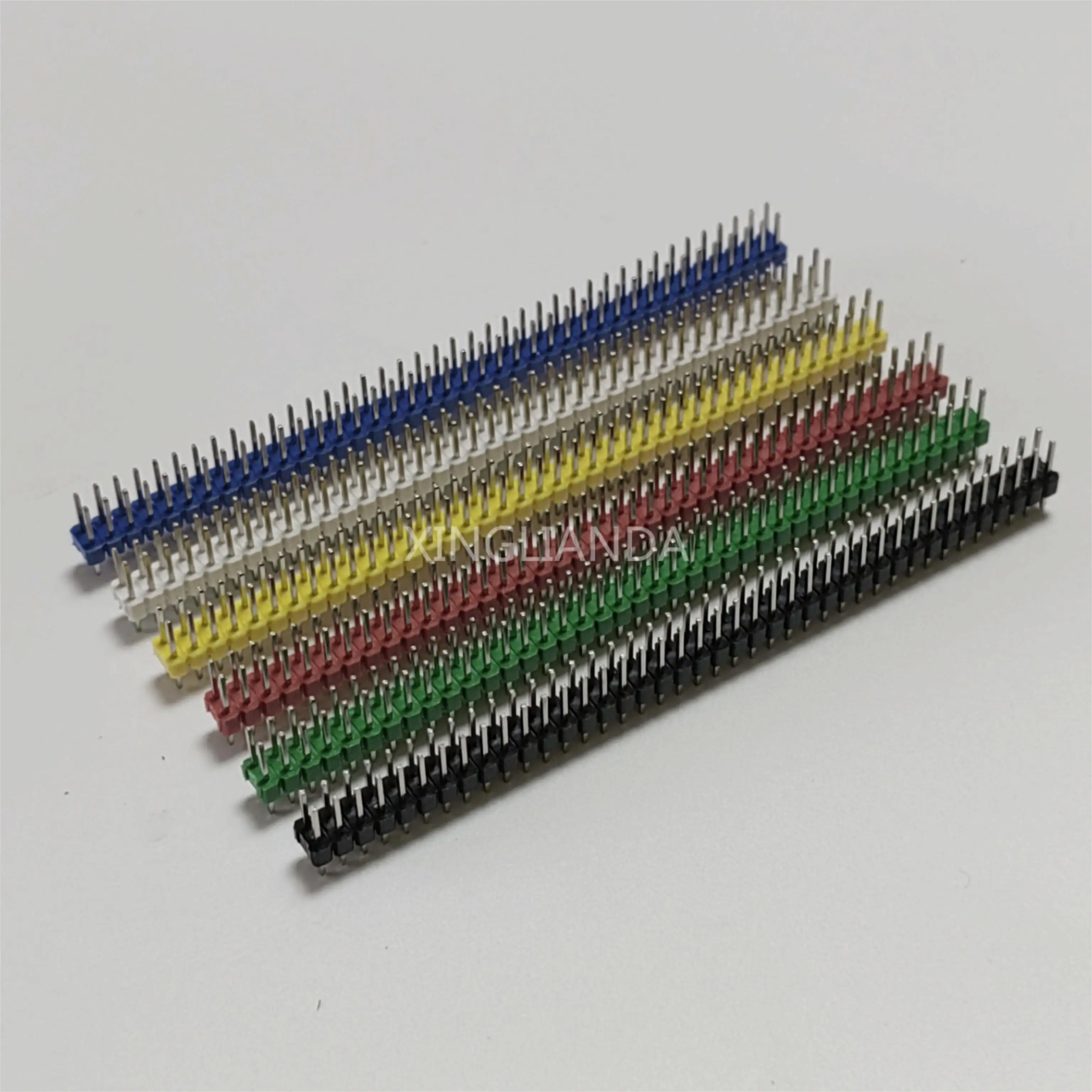60PCS/Lot 2X40 Pin Double Row Red Blue Green Black White Yellow 2.54MM PITCH Pin Header connector Strip Each 10
