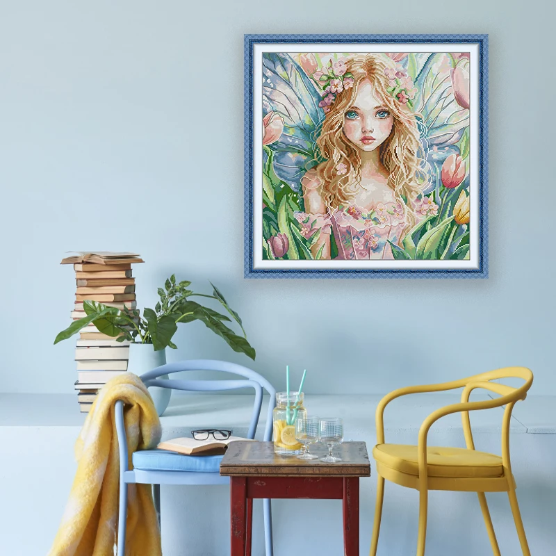 

Набор для вышивки крестом Joy Sunday, бабочка, фея, HD узор, Аида 16/14/11CT, счетная печатная канва, набор для вышивания «сделай сам», ремесла, новинка