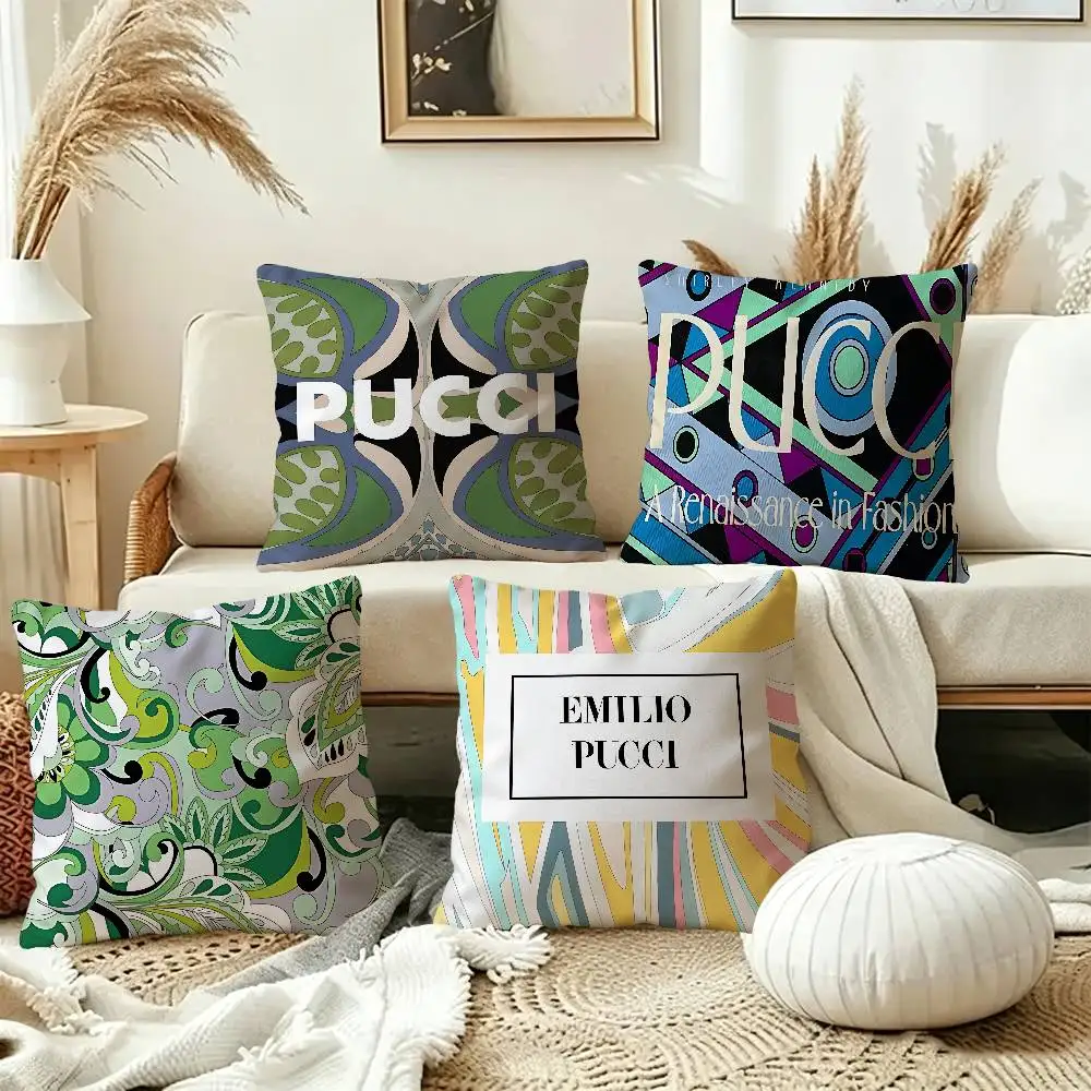 E-Emilios P-PucciS Logo Personalized Pillow Dust Cover Bedroom Kids Party Decoration Pillowcase Birthday Children Gift