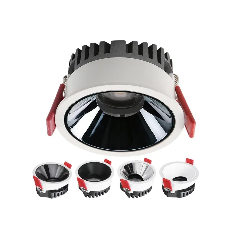 Dimmable embedded High CRI Deep Anti-glare Led Cob Downlight Narrow Embedded Ultra-thin 9W 12W 15W Led Ceiling Spotlight