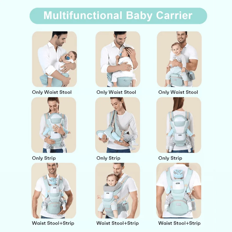 Newborn Ergonomic Baby Carrier Backpack Detachable Baby Hipseat Carrier Front Facing Removable Seat Baby Sling Christmas gift