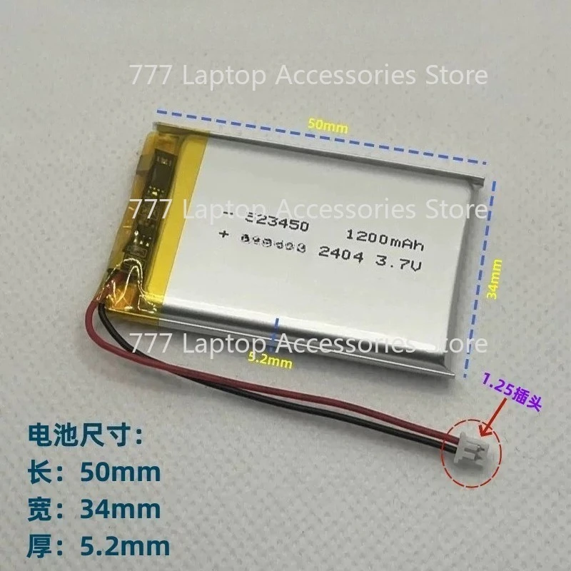 10pcs  3.7V 1200mAh 523450 Li-Po Battery 4.2V Charging Replacement Cell for Xiaogu Robot 503450 Universal Battery
