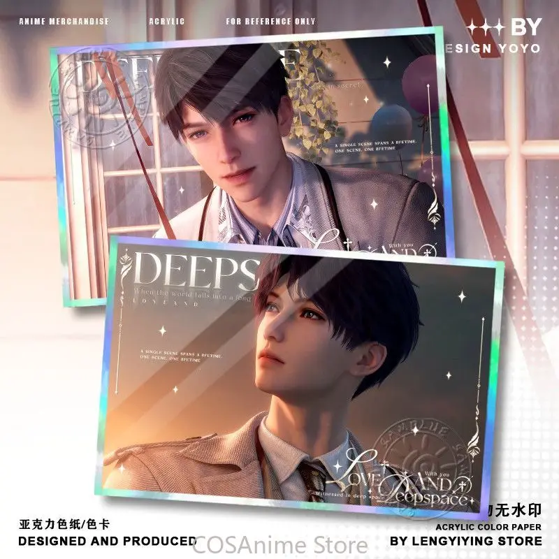 Love and Deepspace Xavier Zayne Anime Game Cosplay Acrylic Double Flash Coloured Paper Desk Stand Collection Card Xmas Gift view 4