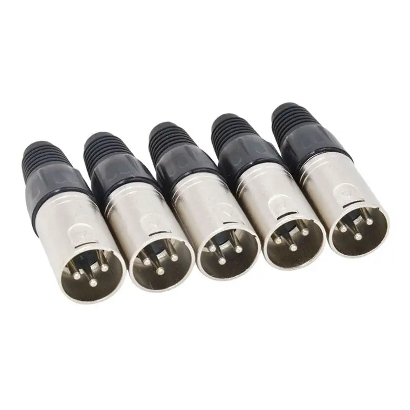 A47U 10Pcs 3 Pin XLR Solder Type Connector 5 Male + 5 Female Plug Cable Connector Microphone Audio Socket