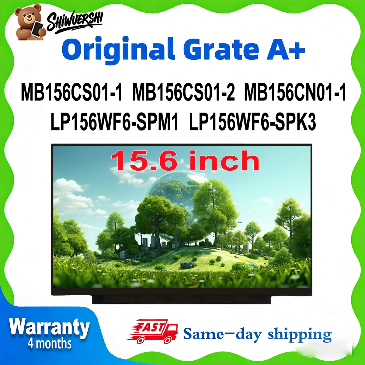 

Wholesale Slim 15.6 inch Laptop Lcd Screen Monitor Panel MB156CS01 1 MB156CS01 2 MB156CN01 1 LP156WF6 SPM1 LP156WF6 SPK3