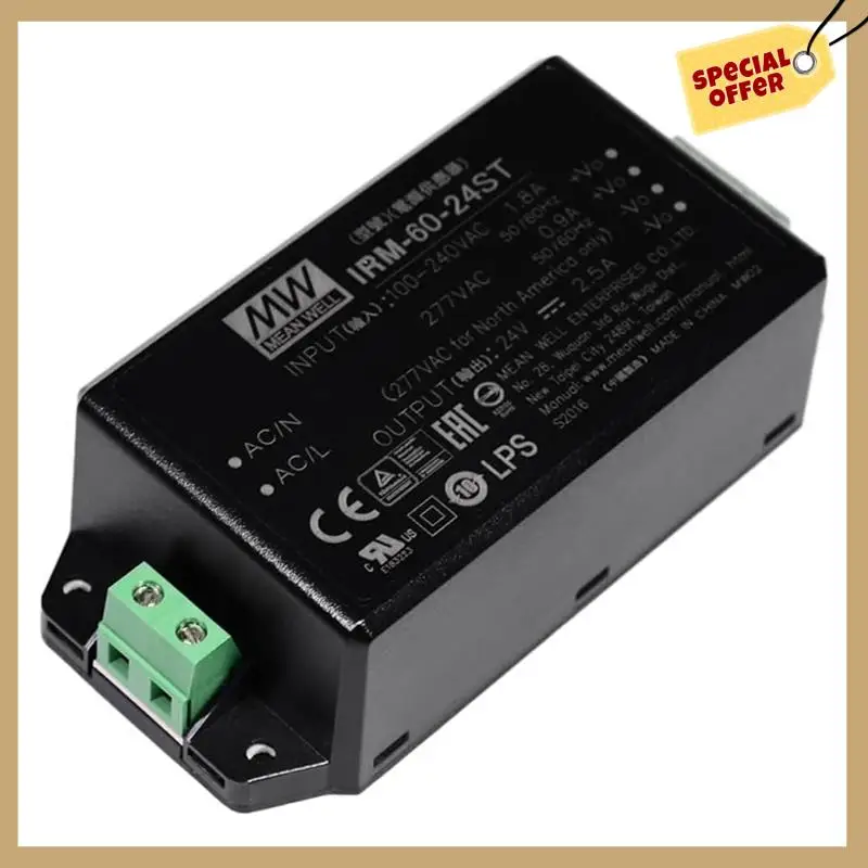 Stable Performance-60W 24V 1.25A Power Supply Module IRM-60-24ST Screw Terminal Type AC-DC Power Supply Driver Converter Transfo