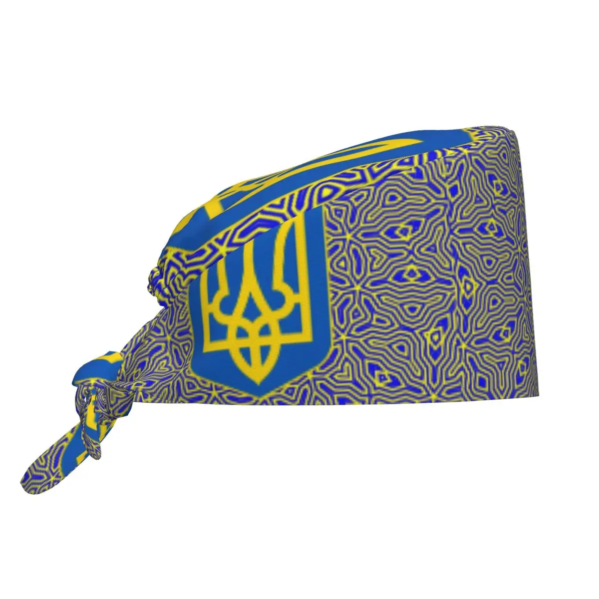 Custom Ukraine Flag Cleaning Working Cap Cool Unisex Ukrainian Coat Of Arms Scrub Cap Surgicals Hat Nurse Scrubs Hat Nurse