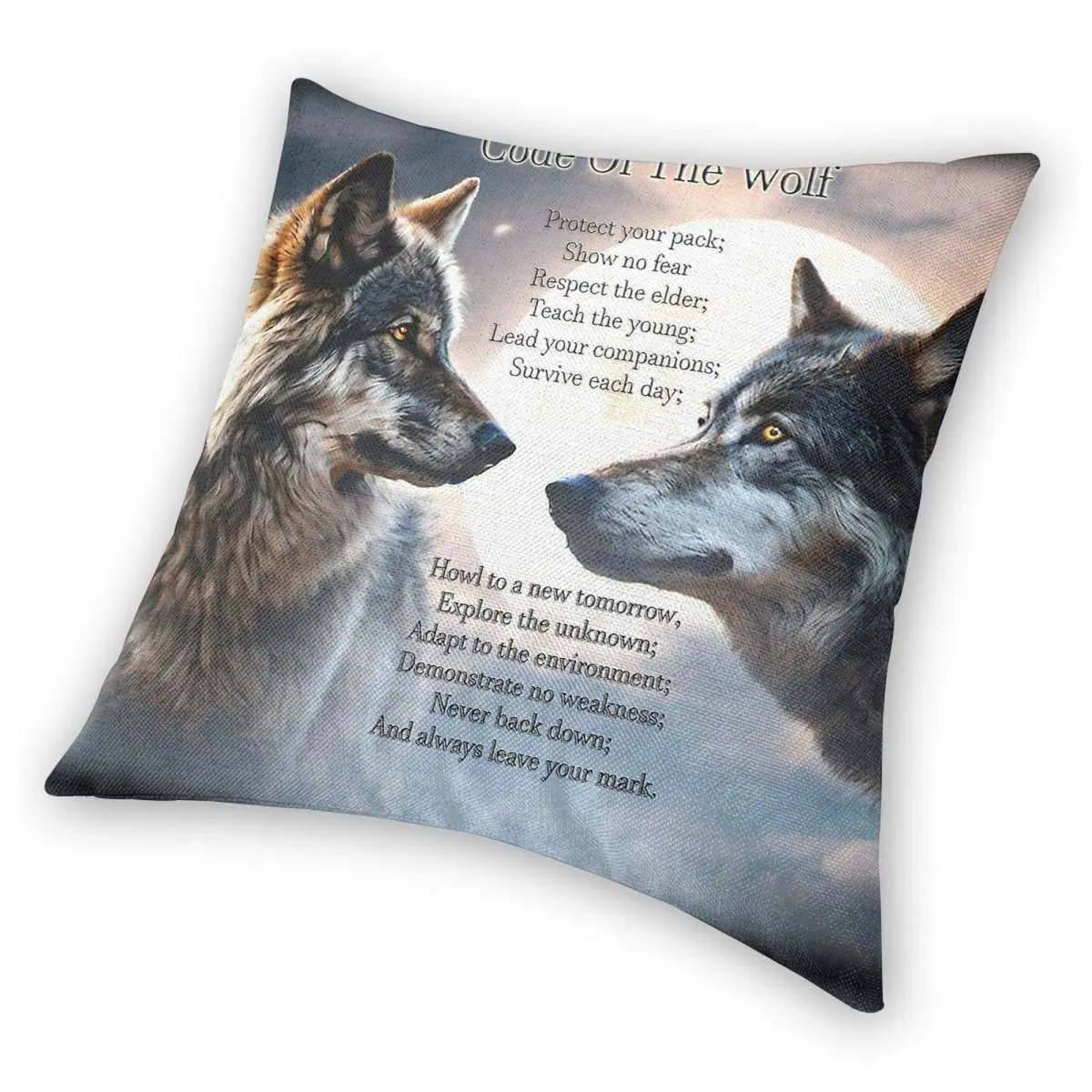 كود الذئب المخدة البوليستر الكتان المخملية الإبداعية البريدي الزخرفية غطاء وسادة مقعد الأريكة #4