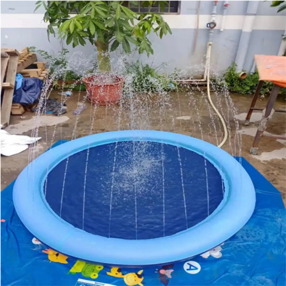 100cm Inflatable Water Spray Mat Children Game Play Summer Lawn Mats Kids Outdoor Splash Mat For Pool Games Toy Sprinkle Mat