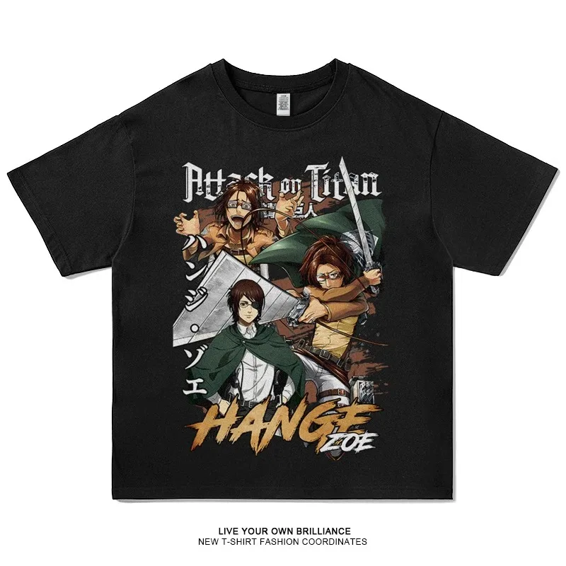 Japan Anime Attack on Titan Eren Mikasa Levi Graphic Print T-Shirt Men Women Loose Casual Oversized O-neck Cotton Summer New Tee