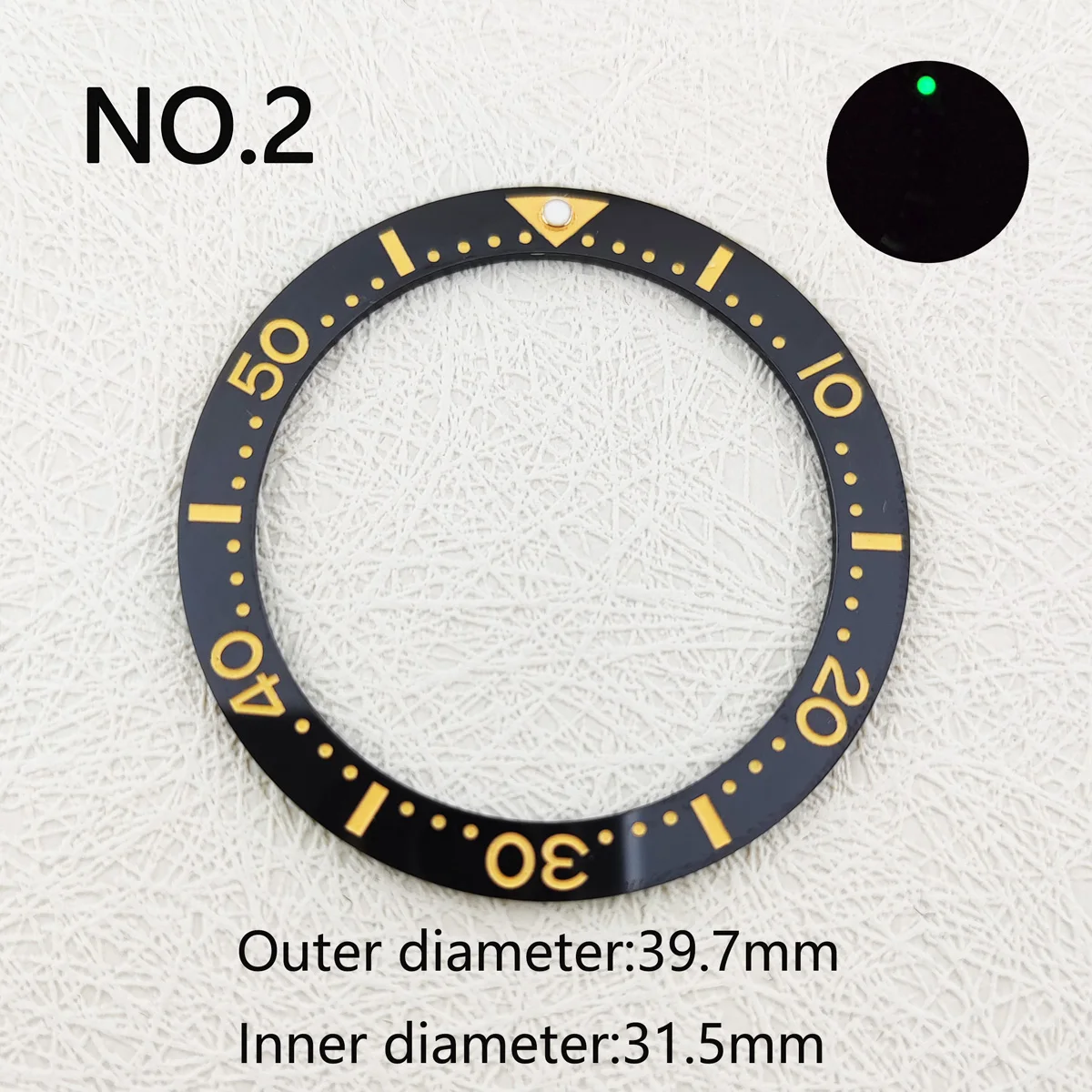 Flat Ceramic Bezel Insert 40mm 39.7mm*31.5mm Watch Replacement Watch Accessories Watch Parts Luminous Ring Stick all