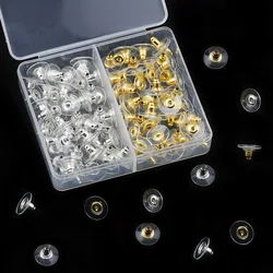 100pcs/box Earrings Back Stoppers Tool Set Flying Saucer Shape Ear Clog Ear Stud Plug Earrings Back DIY Jewelry Accessories