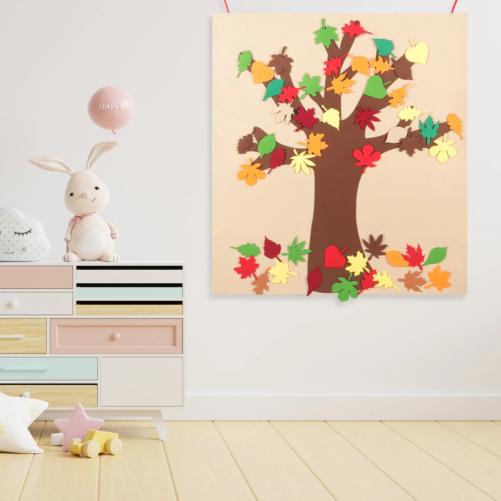 

1 set Felt Leaf Wall Stickers Thanksgiving Themed Decorative Window Decals Lovely Compact Diy Home Accessories Festival Glass