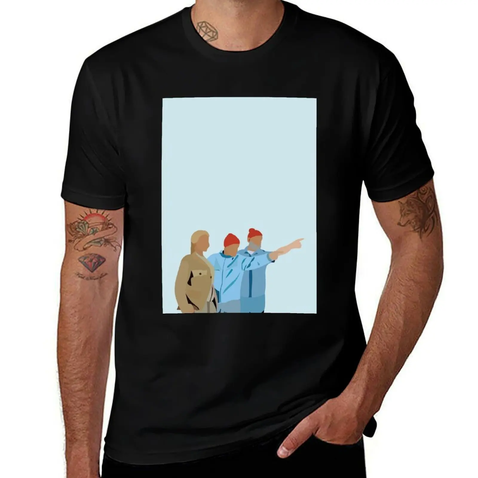 

Футболка с принтом Minimal The Life Aquatic with Steve Zissou, легкая спортивная базовая футболка