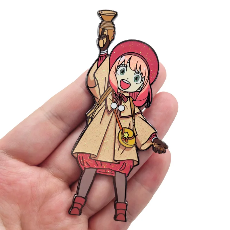 

Spy X Family Anya Metal Enamel Pins Cute Cartoon Brooch for Backpacks Fashion Anime Badge Accessories for Students and Fans