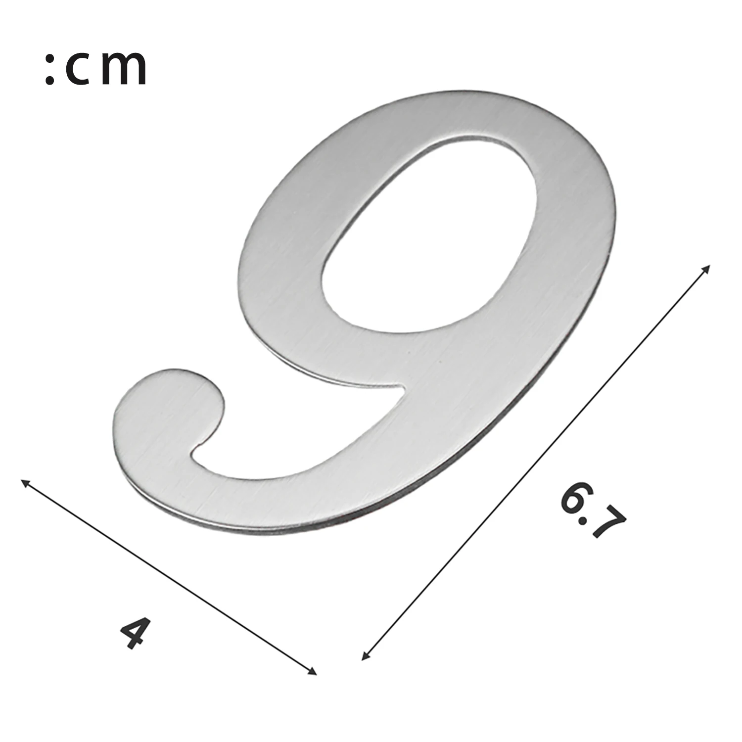 Türnummer aus Edelstahl mit selbstklebender Rückseite, 7 x 4 cm, Hausnummer, Wohnungstürnummer für Outdoor, Hotel, Zuhause, Briefkastenetikett – Detail 1