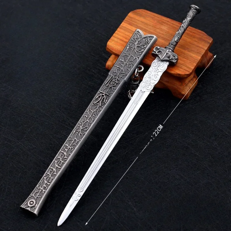 Zhao Min Yitian Sword Zhang Wuji Dragon Slaying Knife 아연 합금 모델 장식 장난감, 영화 및 텔레비전 어라운드, 22cm