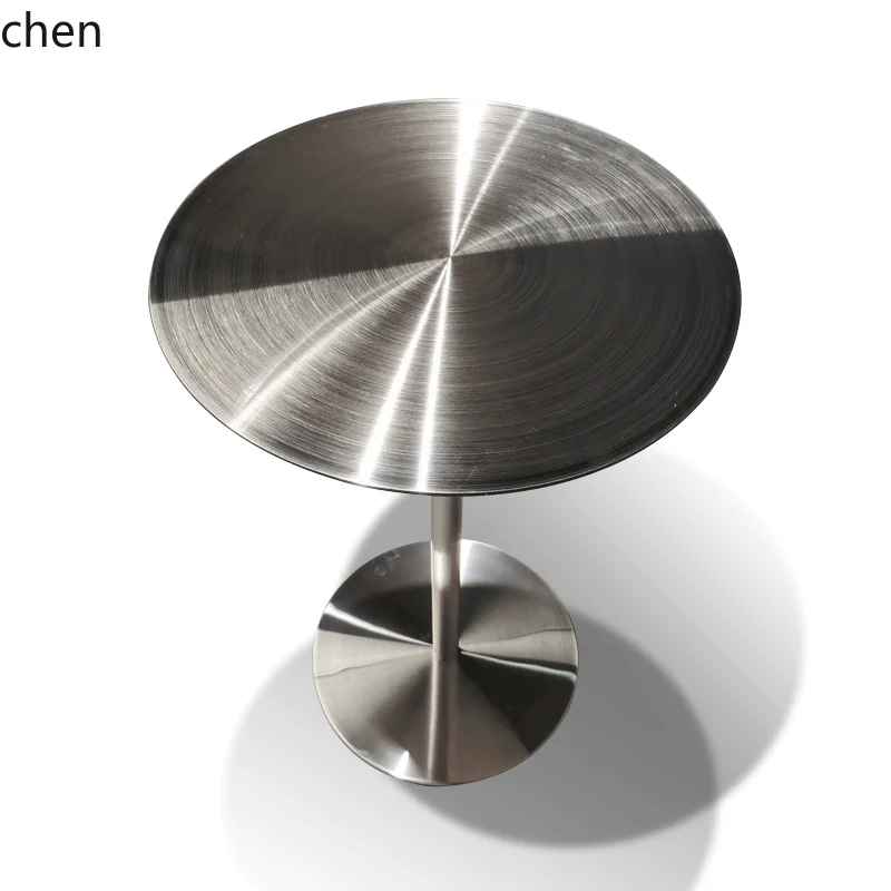 YFY  Small round Table Industrial Style Iron Small Table Creative Outdoor Stainless Steel Negotiation Table
