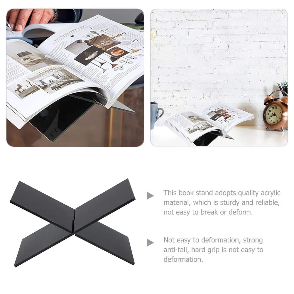 

Acrylic Book St Recipe Holder Black Large 15x31cm Thick 4mm Kitchen Counter Display Reading Cookbook Rack Sturdy Anti Fall Multi