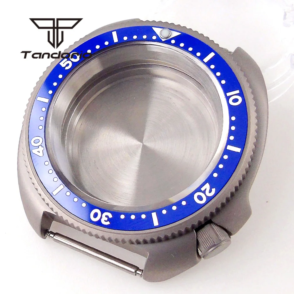 44mm Titanium 200M Dive Watch Case Sapphire Glass Ceramic Rotating Bezel Screw Crown Fit NH34 NH35 NH36 ETA2824 PT5000 Movement