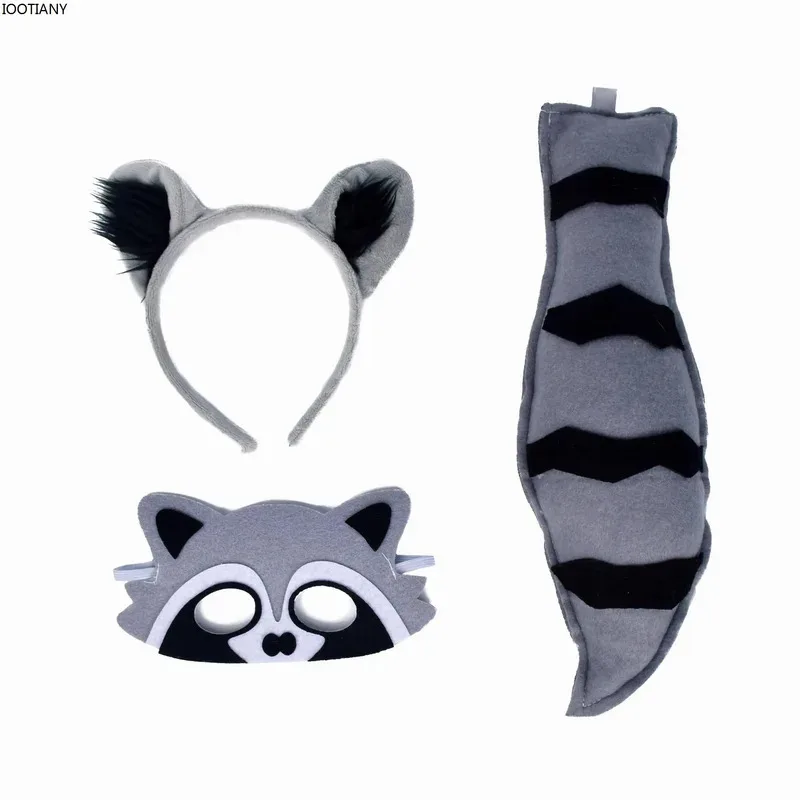 Sky02 Animal Raccoon Cosplay Dress Children's Day Stage Performance Meeting Dress Raccoon Tail Prop Halloween Carniva88Ji