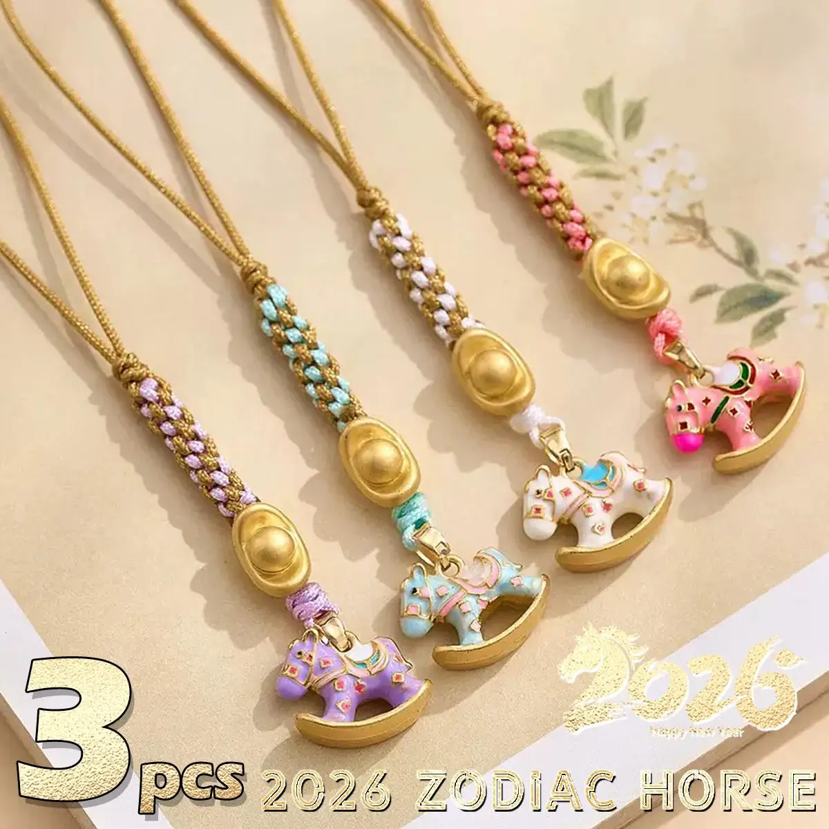 Mini Llavero de Caballo del Zodíaco 2026 CNY, Colgante Creativo y Lindo para Bolsa de Teléfono Móvil, Regalo para Parejas, Mejores Amigos y Estudiantes