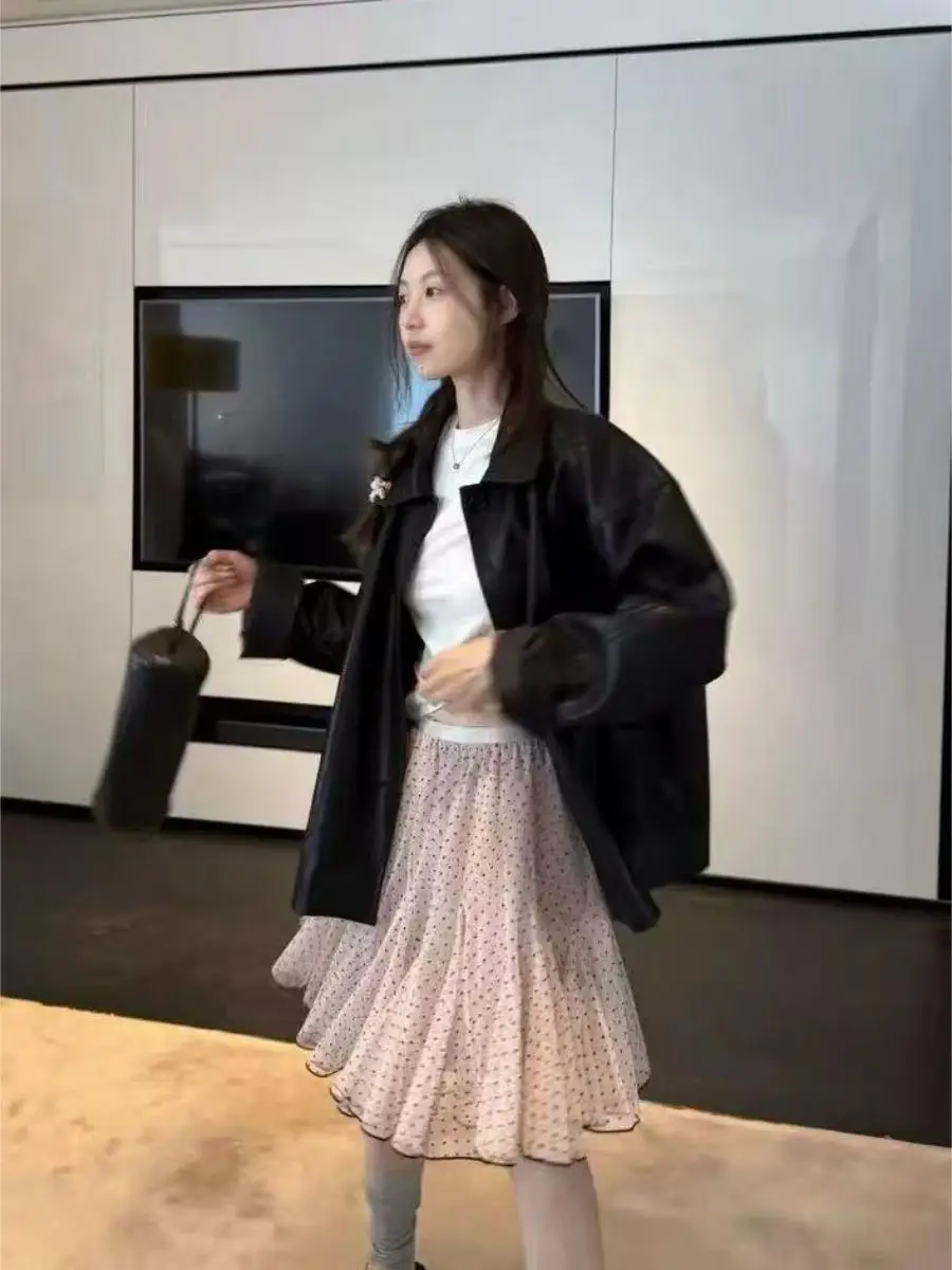 

Женская шифоновая юбка миди с высокой талией в горошек, А-силуэт, визуально стройнящая, в стиле «сладкий шик», многоярусная, для весенне-летнего повседневного образа