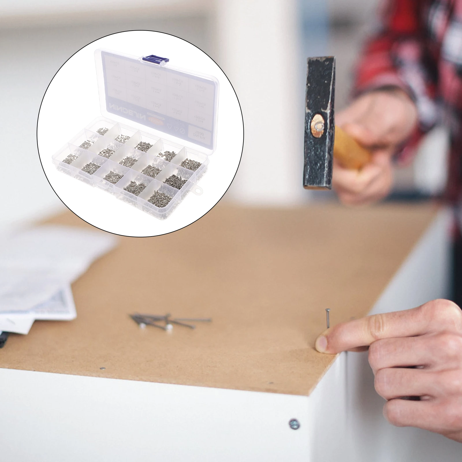 

1 set Self Tapping Screws Set Cross Head Nickel Plated Carbon Steel Small Screws for Plastic Sheet Thin Iron Use