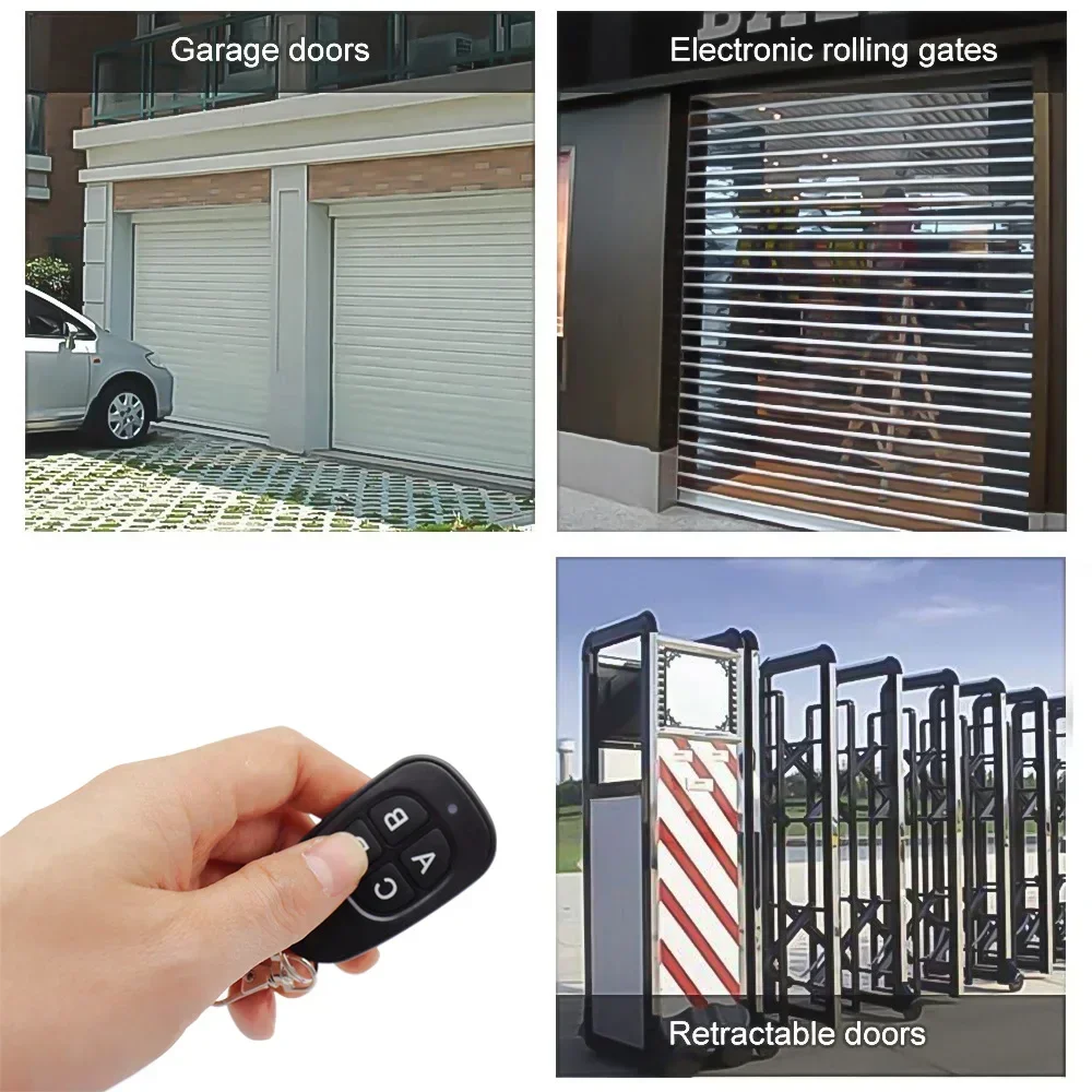 Garage Door RF Remote Control Duplicator 433MHz Code Grabber Clone Gate Key Fob Command Hand Transmiter 4 Buttons waterproof