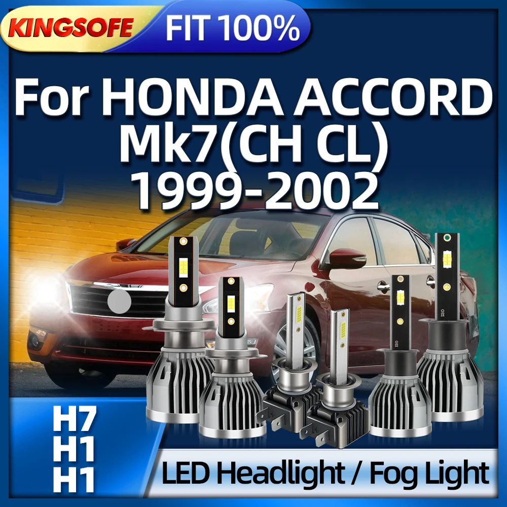 

Roadsun 2/6PCS H7 Led Bulbs 6000K H1 Car Lamp 30000LM Headlight For HONDA ACCORD Mk7 CH CL 1999 2000 2001 2002
