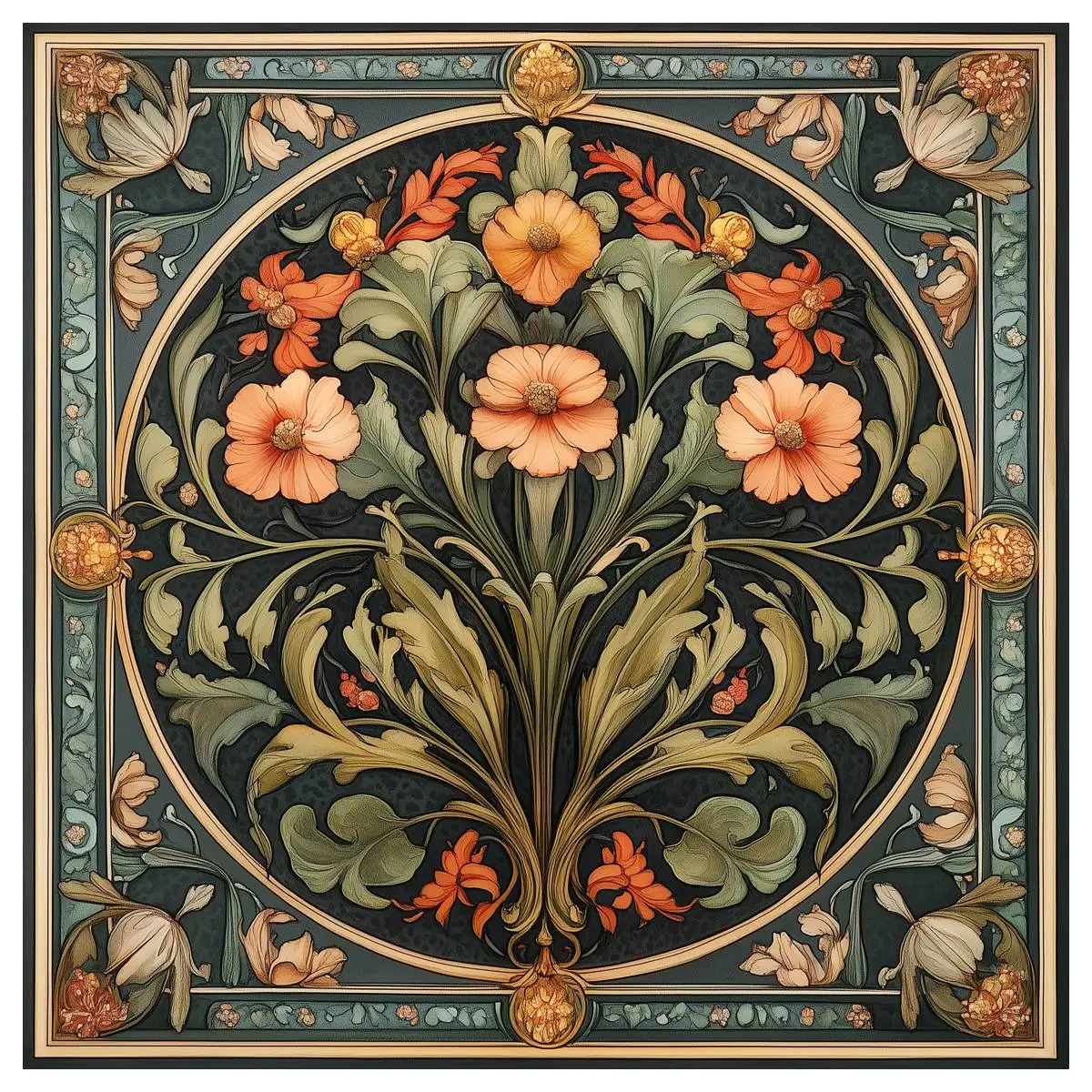 1pc 40X40CM/15.74inch Flower Pattern Cross Stitch Kit DIY Kit 11CT/14CT for Gift Eco-Cotton Thread Hanging Painting