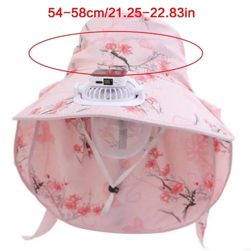 2025 NEW USB Charing Solar Power Fan Hat مع قبعة صياغة للوقاية من العنق الكبار #6