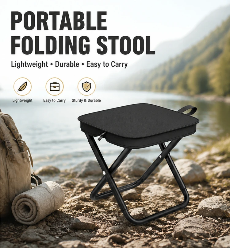 Lightweight Compact Camping Stool Portable Folding Chair Outdoor Travel Seat for Hiking Picnic Fishing Adventure