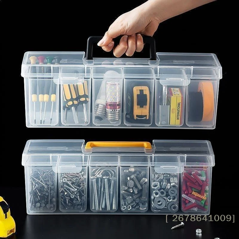 ⚑Hardware Tool Storage Box,Multi-Compartment Transparent Tool Organizer,Screw And Accessory Sorting Box, Household Screw, Wrenc